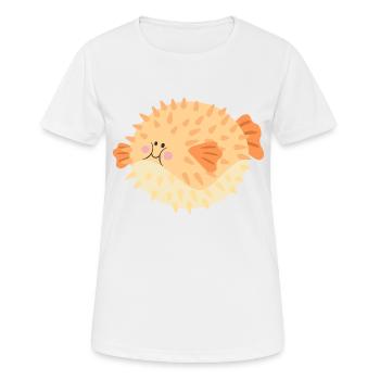 Poisson-globe - T-shirt respirant Femme - blanc - Devant - AI Model Female 172 dark (172cm)