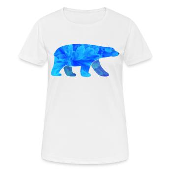 Ours polaire - T-shirt respirant Femme - blanc - Devant - AI Model Female 172 dark (172cm)