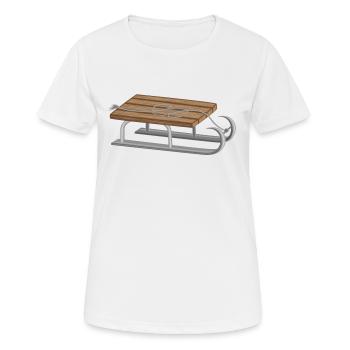 Schlitten 2 - Frauen T-Shirt atmungsaktiv - Weiß - Vorne - AI Model Female 172 dark (172cm)