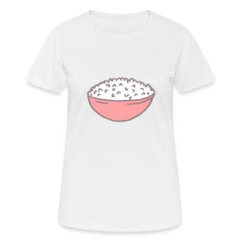 Rice food plate - Women's Breathable T-Shirt - white - Front - AI Model Female 172 dark (172cm)