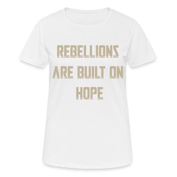 Rebellionen Eigentum - Frauen T-Shirt atmungsaktiv - Weiß - Vorne - AI Model Female 172 dark (172cm)