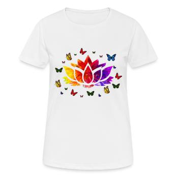 J’aime la fleur de Lotus, Lotus, Sweats à capuche Lotus, Lot - T-shirt respirant Femme - blanc - Devant - AI Model Female 172 dark (172cm)