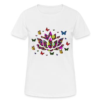 Lotus Flower, Lotus fleur t-shirts, Sweats à capuche Lotus - T-shirt respirant Femme - blanc - Devant - AI Model Female 172 dark (172cm)