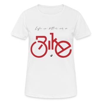 Image de vélo avec inscription - T-shirt respirant Femme - blanc - Devant - AI Model Female 172 dark (172cm)