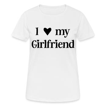 Amie / relation / Partenaire - T-shirt respirant Femme - blanc - Devant - AI Model Female 172 dark (172cm)