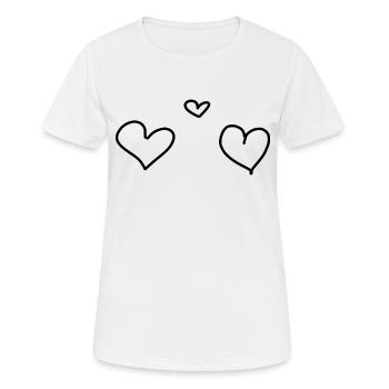 Cœur coeur - T-shirt respirant Femme - blanc - Devant - AI Model Female 172 dark (172cm)