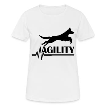 Agilité de chien de chien - T-shirt respirant Femme - blanc - Devant - AI Model Female 172 dark (172cm)