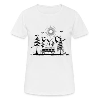 Camping Caravane Camping Camping - T-shirt respirant Femme - blanc - Devant - AI Model Female 172 dark (172cm)