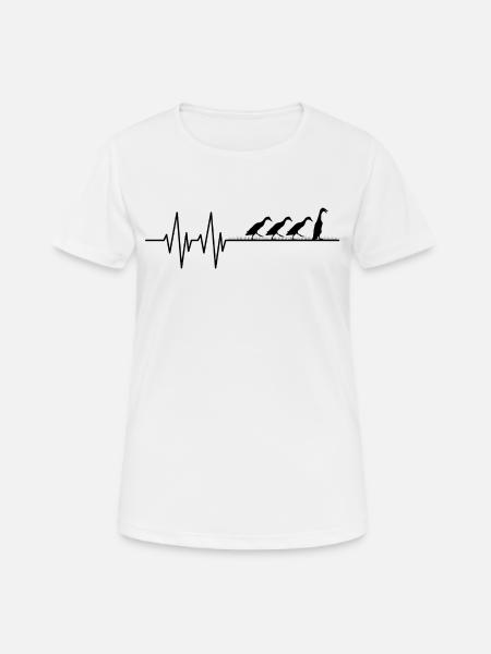 Laufenten Herzschlag Laufente Geflügelzüchter - Frauen T-Shirt atmungsaktiv - Weiß