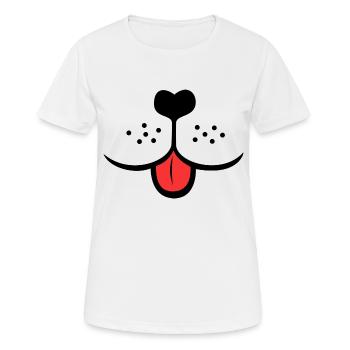 Museau d’animal avec la langue tendue - T-shirt respirant Femme - blanc - Devant - AI Model Female 172 dark (172cm)
