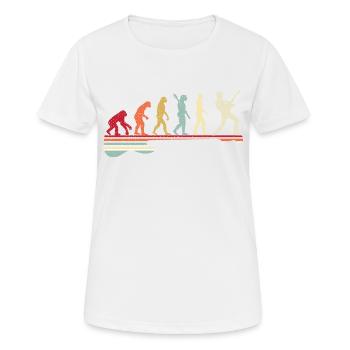 Evolution au guitariste, j’aime les notes et la musique - T-shirt respirant Femme - blanc - Devant - AI Model Female 172 dark (172cm)
