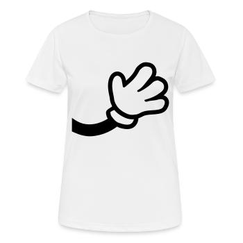 Geste de la main comique - T-shirt respirant Femme - blanc - Devant - AI Model Female 172 dark (172cm)