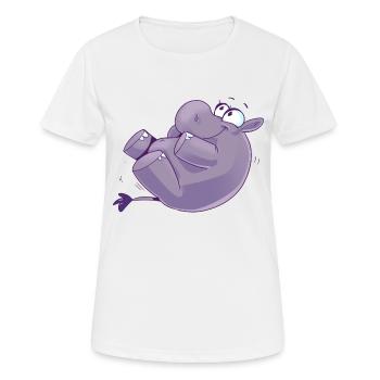 Maskotti Inge Nilpferd Yoga4 - Frauen T-Shirt atmungsaktiv - Weiß - Vorne - AI Model Female 172 dark (172cm)