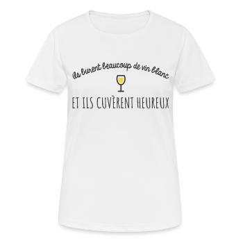ils burent beaucoup de vin blanc et ils cuvèrent - T-shirt respirant Femme - blanc - Devant - AI Model Female 172 dark (172cm)