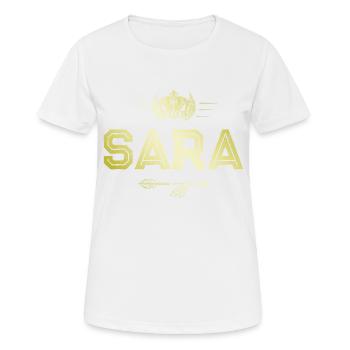 Sara - T-shirt respirant Femme - blanc - Devant - AI Model Female 172 dark (172cm)