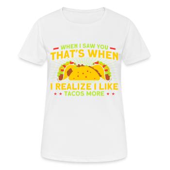 Taco Tacos Mexicain Fast Food Cadeau - T-shirt respirant Femme - blanc - Devant - AI Model Female 172 dark (172cm)