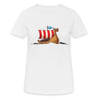 Viking Ship Viking Ship Dragon Boat Celts - Women's Breathable T-Shirt - white - Front - AI Model Female 172 dark (172cm)