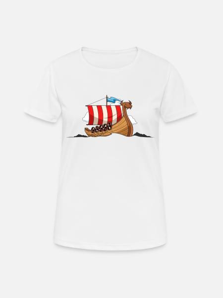 Wikinger Schiff Wikingerschiff Drachenboot Kelten - Frauen T-Shirt atmungsaktiv - Weiß