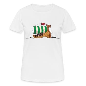 Viking Ship Viking Ship Dragon Boat Celts - Women's Breathable T-Shirt - white - Front - AI Model Female 172 dark (172cm)
