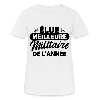 meilleure militaire de l'année / femme militaire - T-shirt respirant Femme - blanc - Devant - AI Model Female 172 dark (172cm)