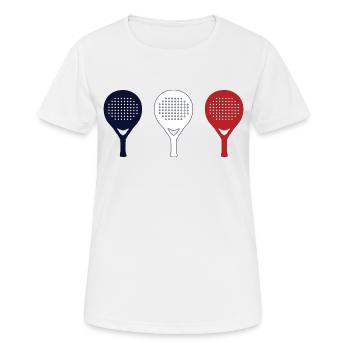 PADEL Bleu Blanc Rouge - T-shirt respirant Femme - blanc - Devant - AI Model Female 172 dark (172cm)
