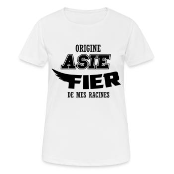 Origine Asie fier de mes racines - T-shirt respirant Femme - blanc - Devant - AI Model Female 172 dark (172cm)