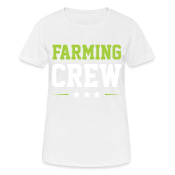 Farming Crew - Frauen T-Shirt atmungsaktiv - Weiß - Vorne - AI Model Female 172 dark (172cm)