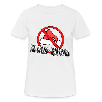 Anti Weihnachten Claus-trophobic - Frauen T-Shirt atmungsaktiv - Weiß - Vorne - AI Model Female 172 dark (172cm)