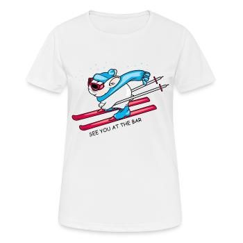 Rendez-vous au bar - T-shirt respirant Femme - blanc - Devant - AI Model Female 172 dark (172cm)