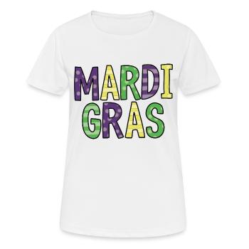 Joyeux Mardi Gras - T-shirt respirant Femme - blanc - Devant - AI Model Female 172 dark (172cm)