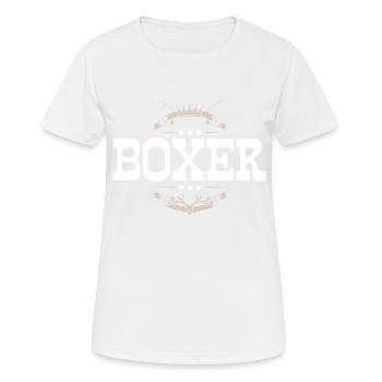 Boxer Boxen Sport - Frauen T-Shirt atmungsaktiv - Weiß - Vorne - AI Model Female 172 dark (172cm)