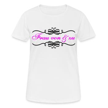Frau von und zu Braut - Frauen T-Shirt atmungsaktiv - Weiß - Vorne - AI Model Female 172 dark (172cm)