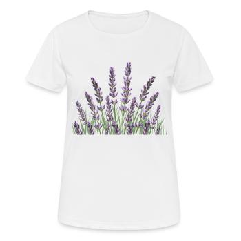 Tiges de lavande Lavande - T-shirt respirant Femme - blanc - Devant - AI Model Female 172 dark (172cm)