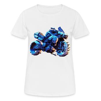 La moto dans le look cool de science-fiction du futur - T-shirt respirant Femme - blanc - Devant - AI Model Female 172 dark (172cm)