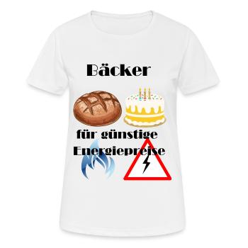 Bäcker für günstige Energiepreise - Frauen T-Shirt atmungsaktiv - Weiß - Vorne - AI Model Female 172 dark (172cm)