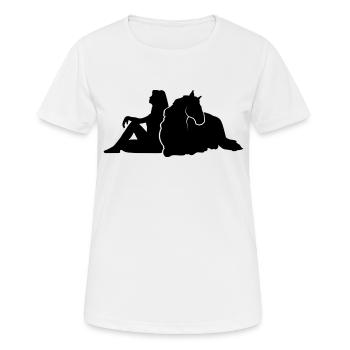 Girl with Horse - Frauen T-Shirt atmungsaktiv - Weiß - Vorne - AI Model Female 172 dark (172cm)