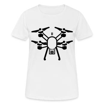 drone - T-shirt respirant Femme - blanc - Devant - AI Model Female 172 dark (172cm)