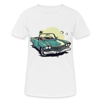 Cabriolet vert et palmier - T-shirt respirant Femme - blanc - Devant - AI Model Female 172 dark (172cm)