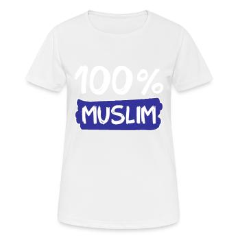 100% Muslim - Muslime - Islam - Frauen T-Shirt atmungsaktiv - Weiß - Vorne - AI Model Female 172 dark (172cm)
