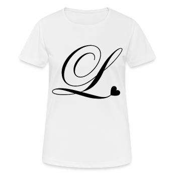 Lettre l calligraphie cœur - T-shirt respirant Femme - blanc - Devant - AI Model Female 172 dark (172cm)