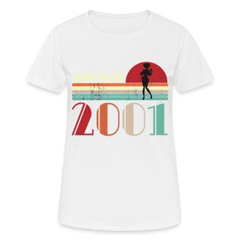 Jahrgang 2001 Geburtstag Retro Sonnenuntergang Design - Frauen T-Shirt atmungsaktiv - Weiß - Vorne - AI Model Female 172 dark (172cm)