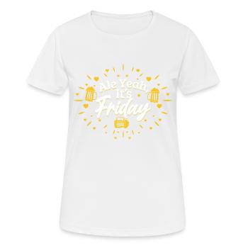 Ale oui, c’est vendredi Homebrew Brewer Craft Beer - T-shirt respirant Femme - blanc - Devant - AI Model Female 172 dark (172cm)