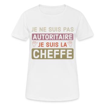 Femme autoritaire femme cheffe 2 - T-shirt respirant Femme - blanc - Devant - AI Model Female 172 dark (172cm)