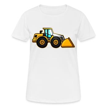 Chargeuse sur pneus jaune - T-shirt respirant Femme - blanc - Devant - AI Model Female 172 dark (172cm)