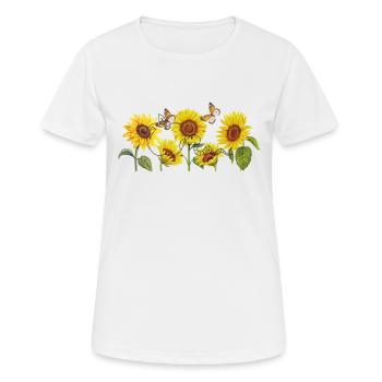 Sonnenblumen-Sunflowers - Frauen T-Shirt atmungsaktiv - Weiß - Vorne - AI Model Female 172 dark (172cm)