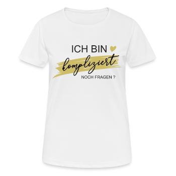 Je suis compliqué ! Des questions? -Cadeau - T-shirt respirant Femme - blanc - Devant - AI Model Female 172 dark (172cm)