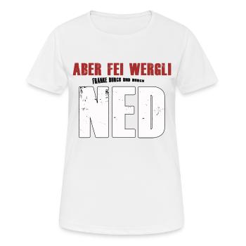 Franke jusqu’au bout des ongles - T-shirt respirant Femme - blanc - Devant - AI Model Female 172 dark (172cm)