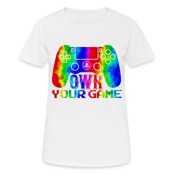 Gamer Game Play Online Computer Gaming Arcade Neon - Women's Breathable T-Shirt - white - Front - AI Model Female 172 dark (172cm)