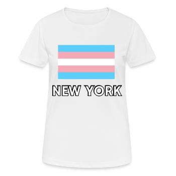 Trans Pride Flagge New York - Frauen T-Shirt atmungsaktiv - Weiß - Vorne - AI Model Female 172 dark (172cm)