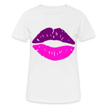 Lips Kiss - Women's Breathable T-Shirt - white - Front - AI Model Female 172 dark (172cm)